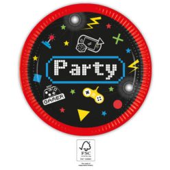 Gaming Party papírtányér 8 db-os 23 cm FSC