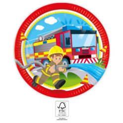 Tűzoltó Rescue papírtányér 8 db-os 23 cm FSC