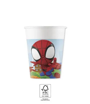 Pókember Spidey papír pohár 8 db-os 200 ml FSC