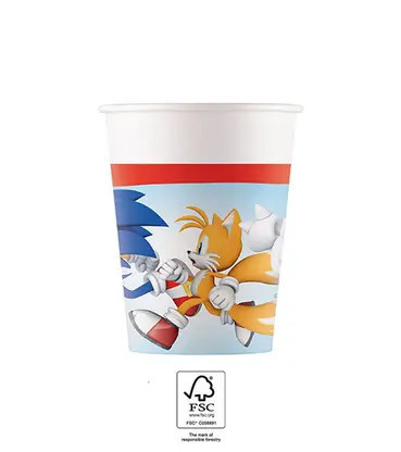 Sonic a sündisznó Sega papír pohár 8 db-os 200 ml FSC