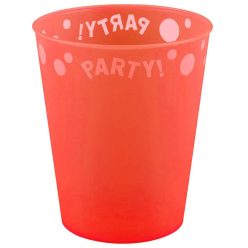   Orange Fluorescent, Narancssárga micro prémium műanyag pohár 250 ml