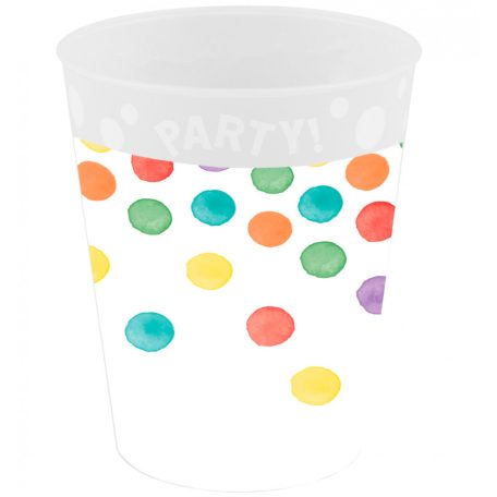 Multiwatercolor Party micro prémium műanyag pohár 250 ml