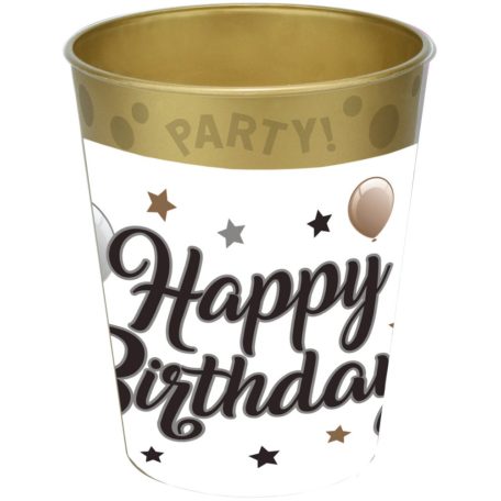 Happy Birthday Milestone micro prémium műanyag pohár 250 ml