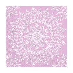 Mandala Purple White szalvéta 20 db-os, 33x33 cm FSC