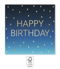 Happy Birthday Golden Blue szalvéta 20 db-os 33x33 cm FSC