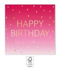 Happy Birthday Golden Pink szalvéta 20 db-os 33x33 cm FSC