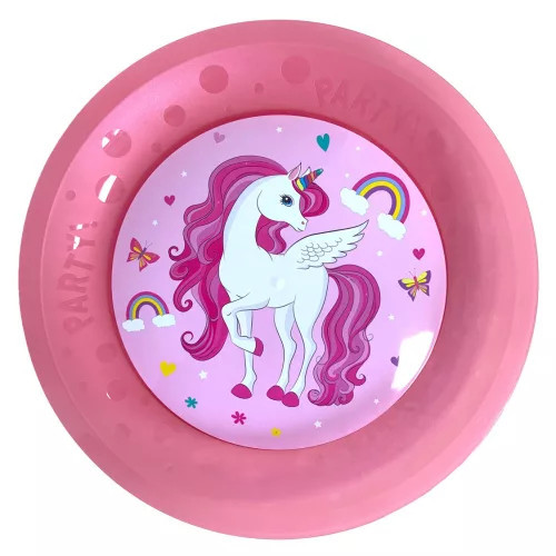 Unikornis Rainbow Colors micro prémium műanyag lapostányér 4 db-os szett 21 cm