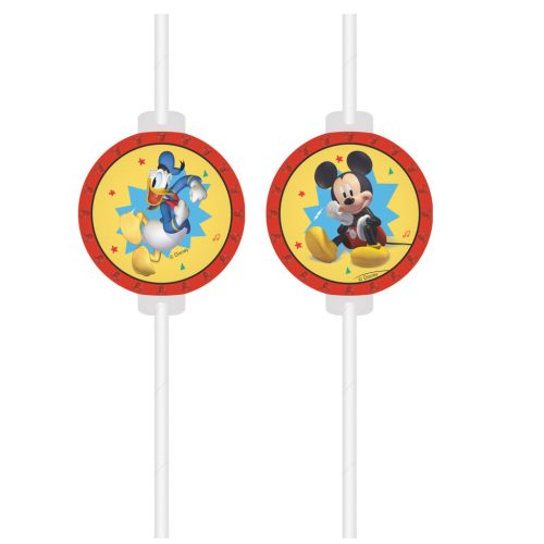 Disney Mickey Jump Into Fun papír szívószál, 4 db-os szett FSC