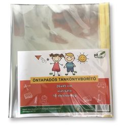   Tankönyvborító pd 25x45 cm öntapadós PP 0,07 mm 10 ív/csom víztiszta (közepes)