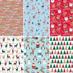   Díszcsomagoló tekercses Clairefontaine/Eurowrap 70x200 cm 57g karácsonyi vegyes minták