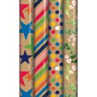 Díszcsomagoló tekercses Clairefontaine/Eurowrap 70x300 cm Kraft, vegyes mintás