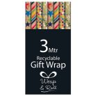 Díszcsomagoló tekercses Clairefontaine/Eurowrap 70x300 cm Kraft, vegyes mintás