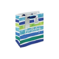   Dísztasak Clairefontaine/Eurowrap 21,5x25,3 cm csíkos HBD férfi