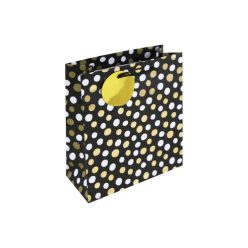   Dísztasak Clairefontaine/Eurowrap 21,5x25,3 cm fekete, pöttyös