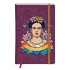 Napló Clairefontaine Frida Kahlo A/6 80 lapos, kemény fedeles, sima, gumis záródás, vegyes minta
