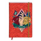 Napló Clairefontaine Frida Kahlo A/6 80 lapos, kemény fedeles, sima, gumis záródás, vegyes minta