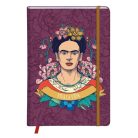 Napló Clairefontaine Frida Kahlo A/5 80 lapos, kemény fedeles, vonalas, gumis záródás, vegyes minta
