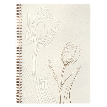 Jegyzetfüzet Clairefontaine Tulip paper, spirálos, A/4, 21x29,7cm, 74 lapos, pontozott