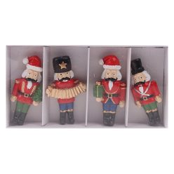   Karácsonyi polirezin diótörő figura öntapadós 5,2 cm 4 féle, 4 db/doboz