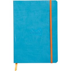   Napló Clairefontaine Rhodiarama A/5 80 lapos vonalas puha fedeles, gumis, türkiz