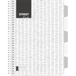   Spirálfüzet Street Pad Black & White Edition A/4 100 lapos kockás, fehér