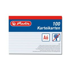 Kartoték kártya A/6 vonalas fehér 100 db/csomag