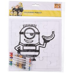   Színezhető puzzle 16db-os + 6db zsírkréta Minions banánnal