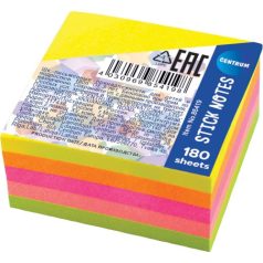   Öntapadós jegyzettömb Centrum Stick Notes 38x38 mm, 180 lapos, 5 féle neon szín