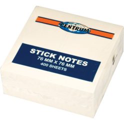   Öntapadós jegyzettömb Centrum Stick Notes 76x76 mm, 400 lapos, pasztellsárga