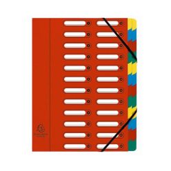   Előrendező Exacompta 245x320 mm 24 részes ablakos karton piros