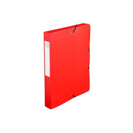 Füzetbox PP Exacompta Exabox-Opaque A/4 40 mm gerinccel gumis piros