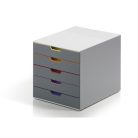 Irattartó box műanyag Durable Varicolor A/4 5 fiókos zárt szürke
