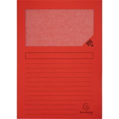 Pólyás iratgyűjtő Exacompta A/4 120g piros ablakos