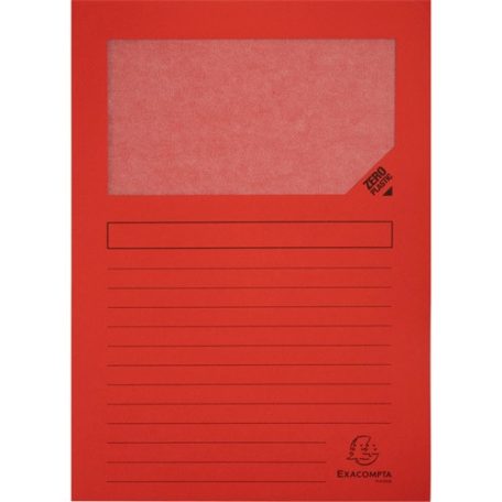 Pólyás iratgyűjtő Exacompta A/4 120g piros ablakos