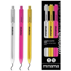   Golyóstoll Mitama SPECIAL GLAMOUR, 3db-os klt., fekete tinta