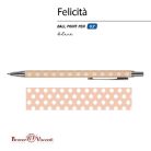 Golyóstoll Bruno Visconti 0,7mm kék, fém test, Felicita -rózsaszín, pöttyös