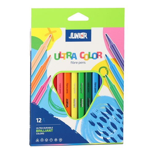 Színes rostirón Junior Ultra color háromszög alakú, 12 darabos