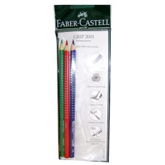   Színes ceruza Faber-Castell Grip 2001 3 db-os klt. (piros-kék-zöld)