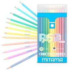   Színes ceruza Mitama Pastel 12 db-os klt. kerek, újrahasznosított