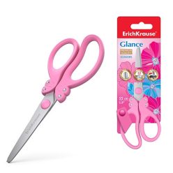   Olló ErichKrause Glance 15 cm iskolai kerek rozsdamentes acél bliszteres