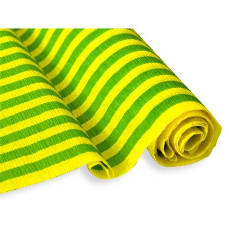 Krepp-papír Jolly 50x200 cm 28g/m2 sárga zöld csíkos