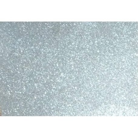 Kreatív dekorgumilap öntapadós 20x30 cm 2 mm glitteres fehérarany