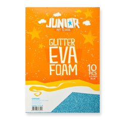   Kreatív Junior csillámos dekor gumilap A/4, kék, 10 db/csomag