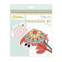   Kreatív színező Avenue Mandarine Graffy Pop Mandala 3D, spirálos, Tengeri állatok