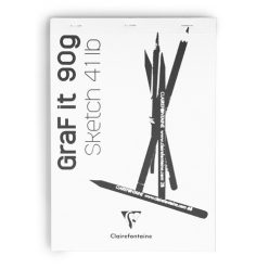   Művészeti rajztömb Clairefontaine GRAFiT A/4 80 lap 90g ragasztott fehér sima