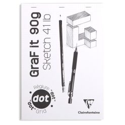   Művészeti rajztömb Clairefontaine GRAFiT A/4 80 lap 90g ragasztott fehér ponthálós