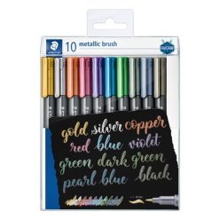   Művészeti ecsetfilc Staedtler Design Journey metálszínű 10 db-os klt.
