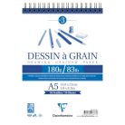 Művészeti rajztömb Clairefontaine A/5 30 lap 180g spirálos fehér szemcsés