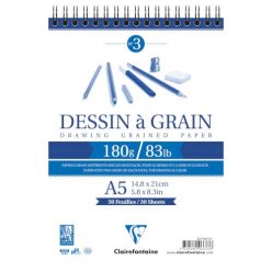   Művészeti rajztömb Clairefontaine A/5 30 lap 180g spirálos fehér szemcsés
