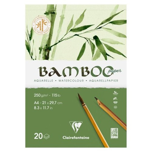 Művészeti rajztömb Clairefontaine Bamboo A/4 20 lap 250g álló akvarell technikához